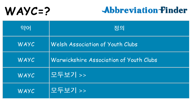 wayc 대 한 무엇을 서가