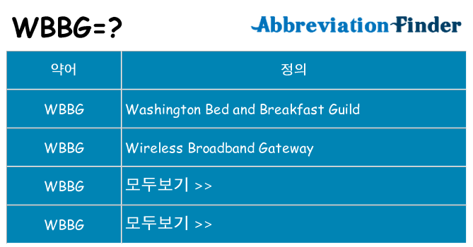 wbbg 대 한 무엇을 서가
