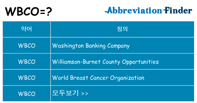 wbco 대 한 무엇을 서가