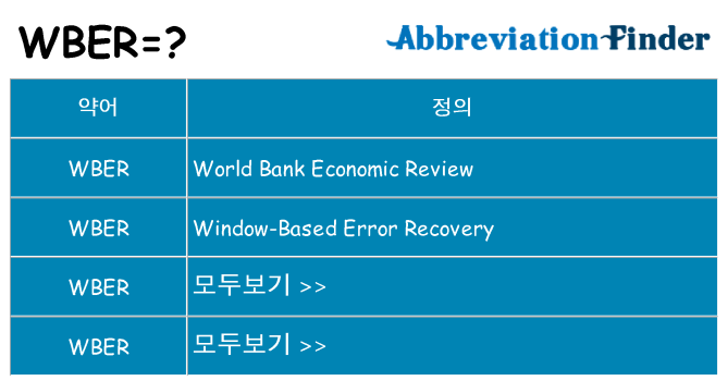 wber 대 한 무엇을 서가
