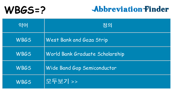 wbgs 대 한 무엇을 서가