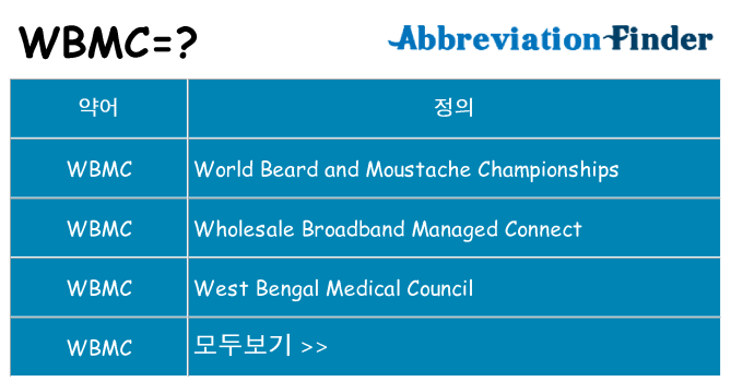 wbmc 대 한 무엇을 서가