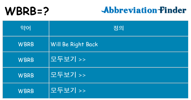 wbrb 대 한 무엇을 서가