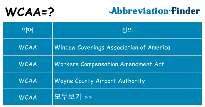 wcaa 대 한 무엇을 서가