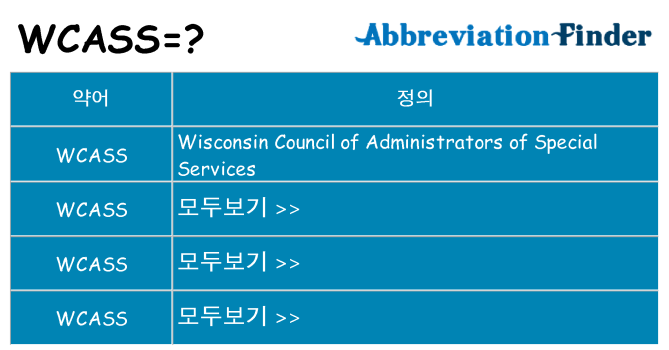 wcass 대 한 무엇을 서가