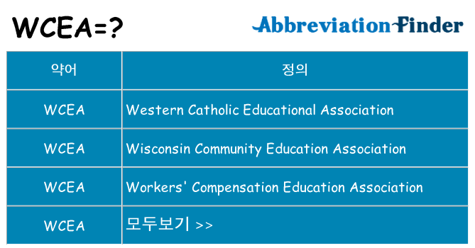 wcea 대 한 무엇을 서가