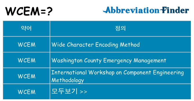 wcem 대 한 무엇을 서가