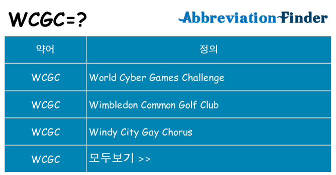 wcgc 대 한 무엇을 서가
