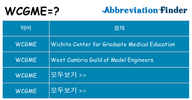 wcgme 대 한 무엇을 서가