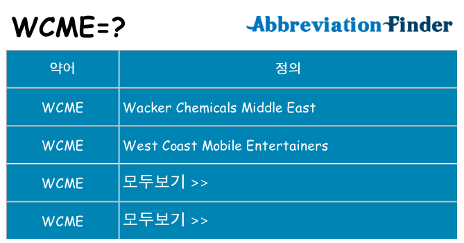 wcme 대 한 무엇을 서가
