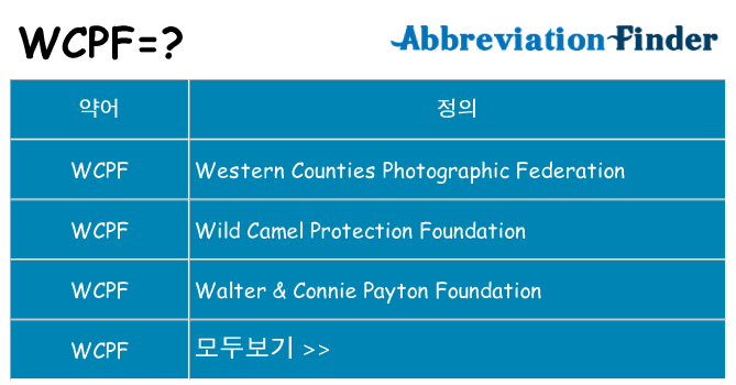 wcpf 대 한 무엇을 서가