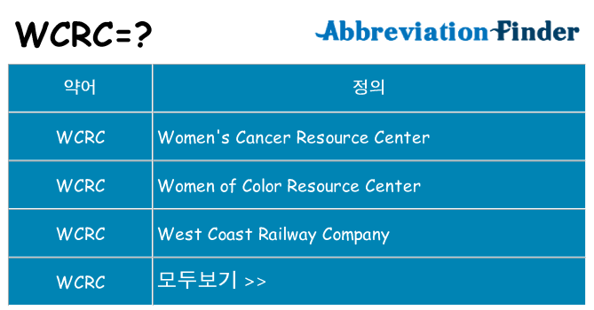 wcrc 대 한 무엇을 서가