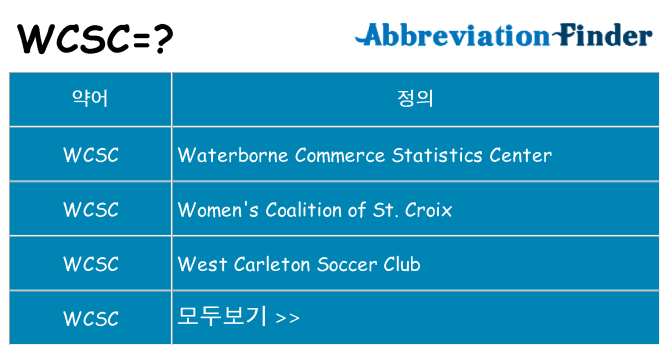 wcsc 대 한 무엇을 서가