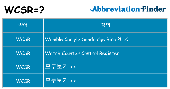 wcsr 대 한 무엇을 서가