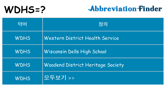 wdhs 대 한 무엇을 서가