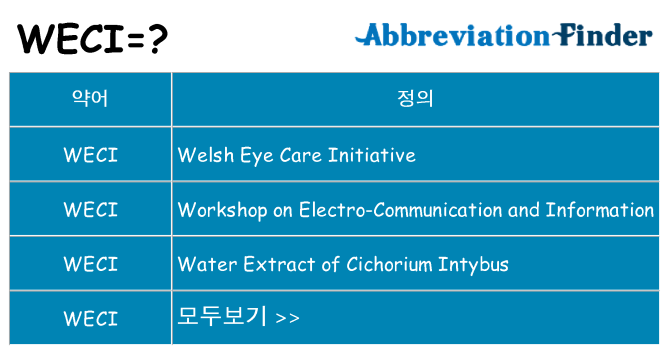 weci 대 한 무엇을 서가