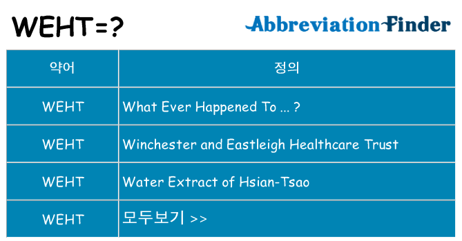 weht 대 한 무엇을 서가