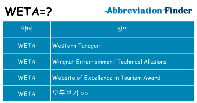 weta 대 한 무엇을 서가
