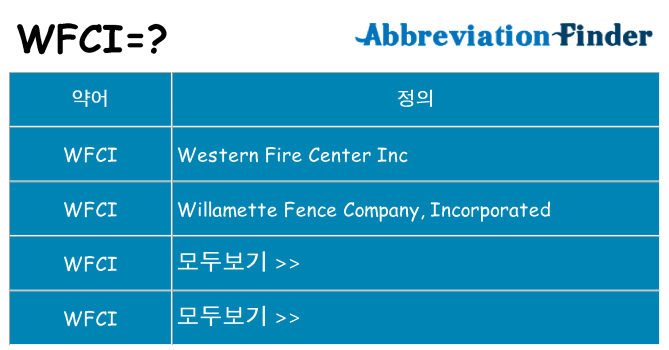 wfci 대 한 무엇을 서가