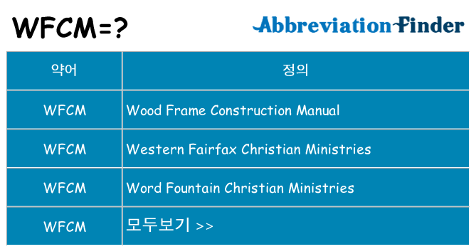 wfcm 대 한 무엇을 서가