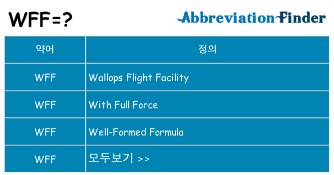 wff 대 한 무엇을 서가