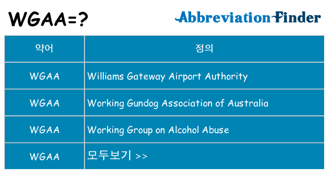 wgaa 대 한 무엇을 서가