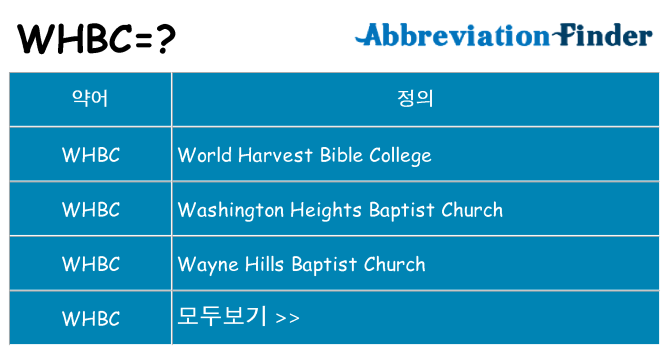whbc 대 한 무엇을 서가
