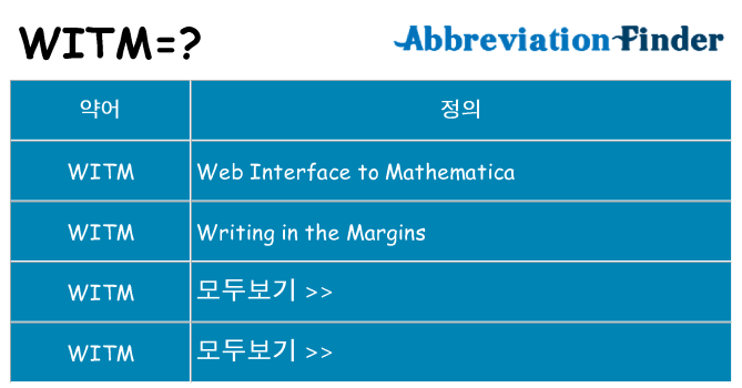 witm 대 한 무엇을 서가