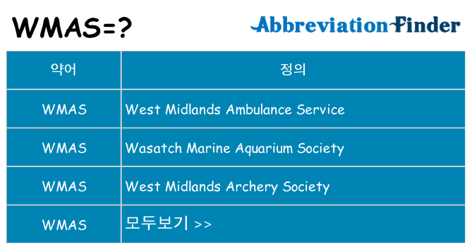 wmas 대 한 무엇을 서가
