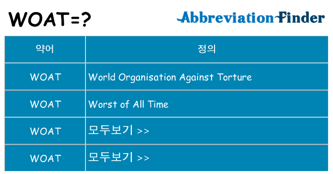 woat 대 한 무엇을 서가