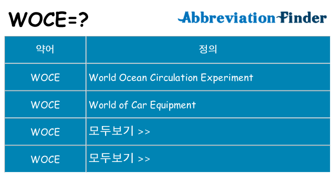 woce 대 한 무엇을 서가