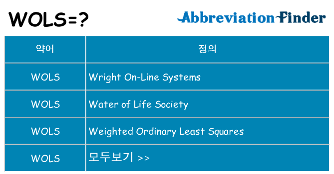 wols 대 한 무엇을 서가