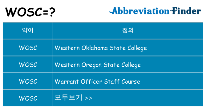 wosc 대 한 무엇을 서가