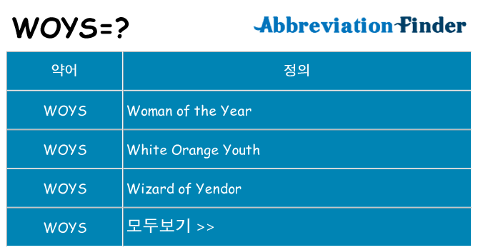 woys 대 한 무엇을 서가