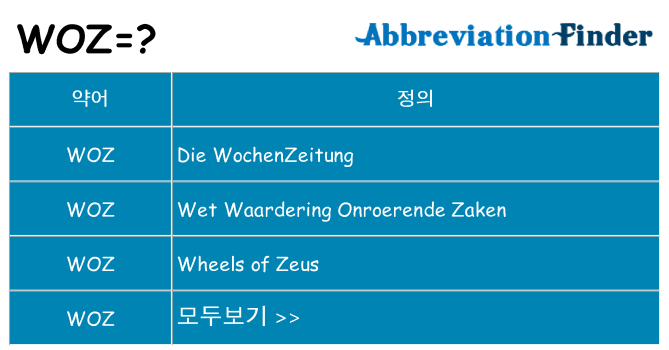 woz 대 한 무엇을 서가