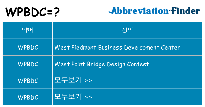 wpbdc 대 한 무엇을 서가
