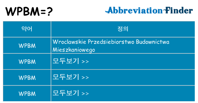 wpbm 대 한 무엇을 서가