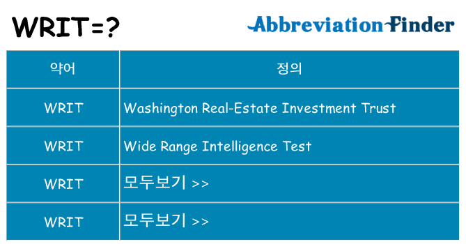 writ 대 한 무엇을 서가