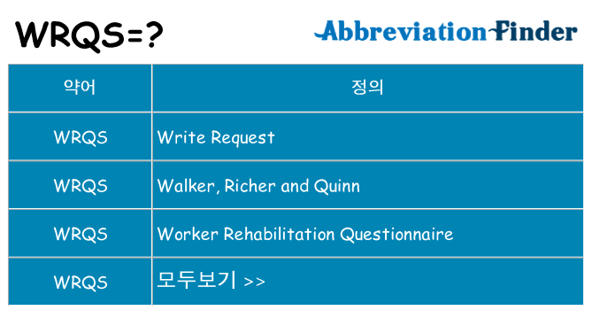 wrqs 대 한 무엇을 서가