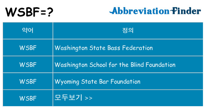 wsbf 대 한 무엇을 서가
