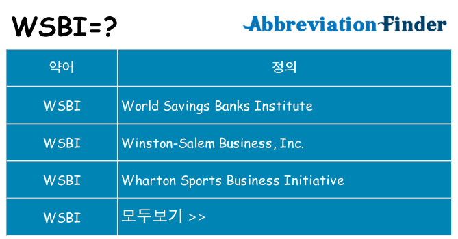 wsbi 대 한 무엇을 서가