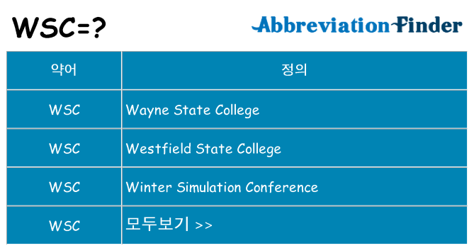 wsc 대 한 무엇을 서가