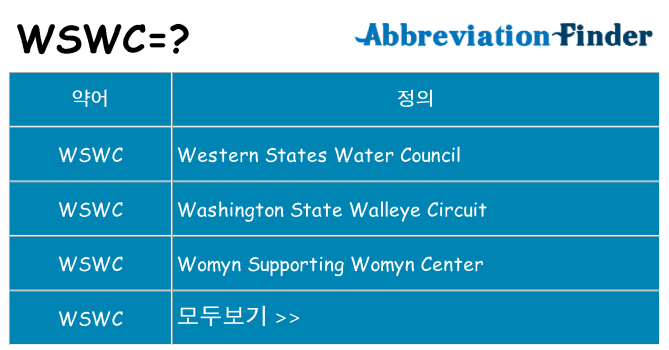 wswc 대 한 무엇을 서가