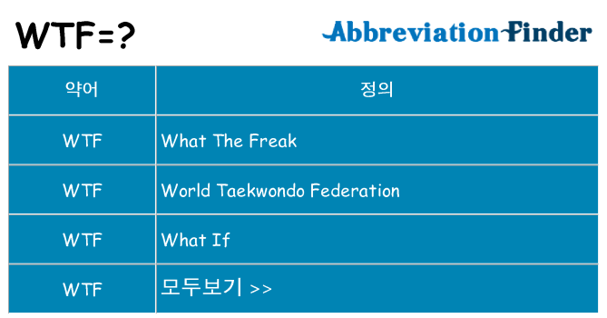 wtf 대 한 무엇을 서가