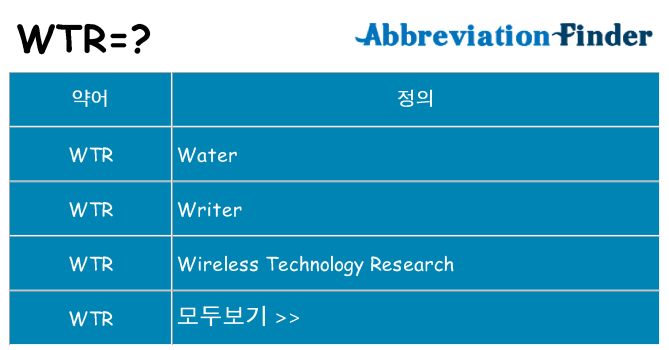 wtr 대 한 무엇을 서가