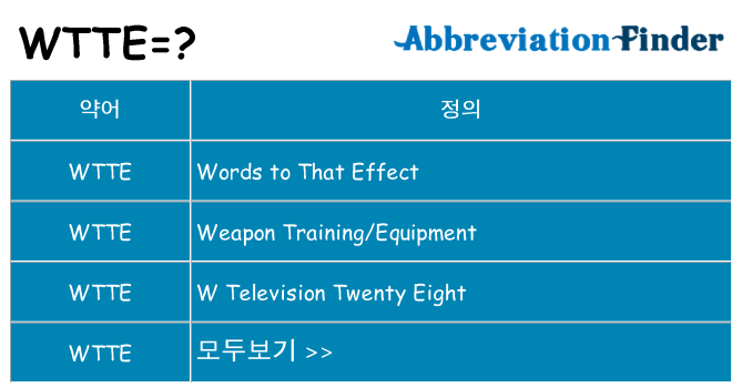 wtte 대 한 무엇을 서가