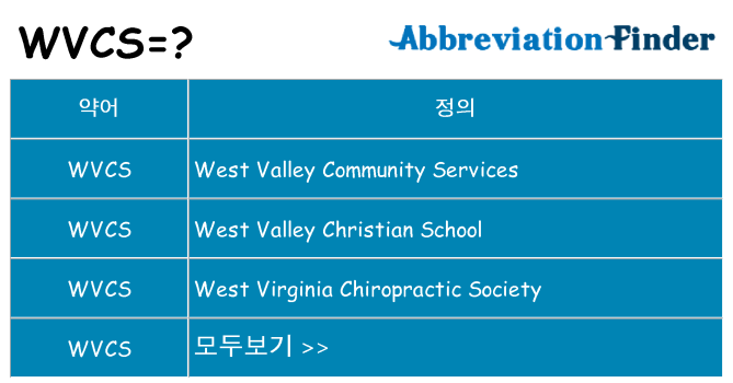 wvcs 대 한 무엇을 서가