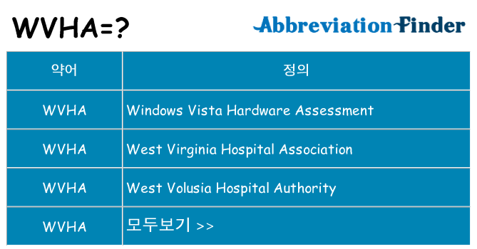 wvha 대 한 무엇을 서가