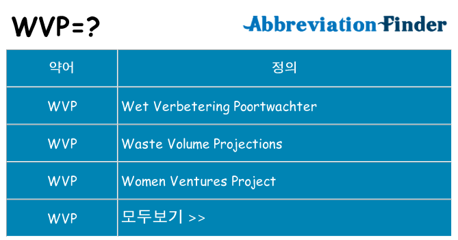 wvp 대 한 무엇을 서가