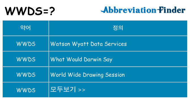wwds 대 한 무엇을 서가